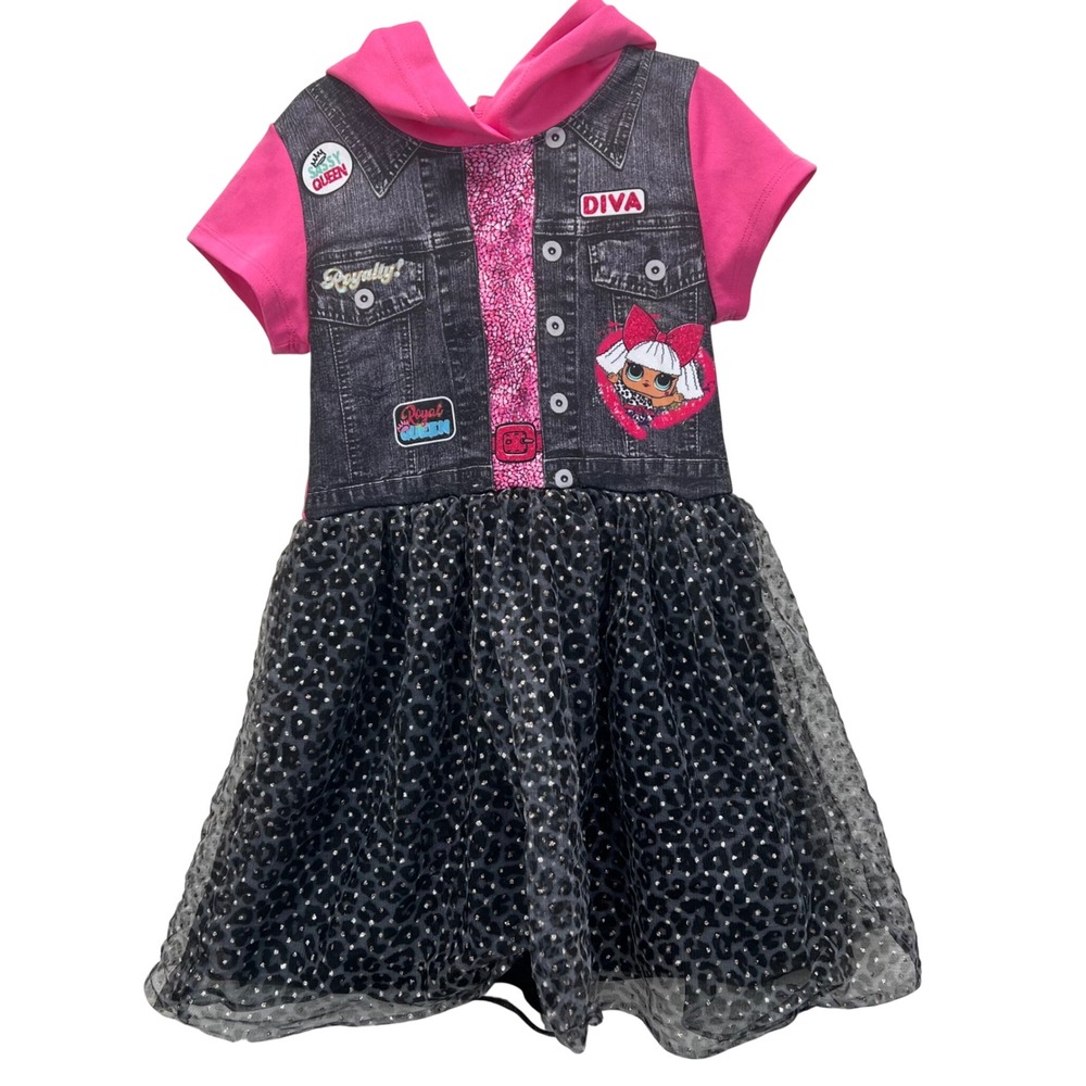 LOL Surprise DIVA Girls Short Sleeve Hooded Cosplay Dress‎ Med 7/8 L.O.L.